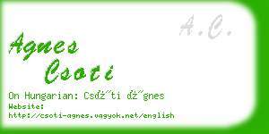 agnes csoti business card